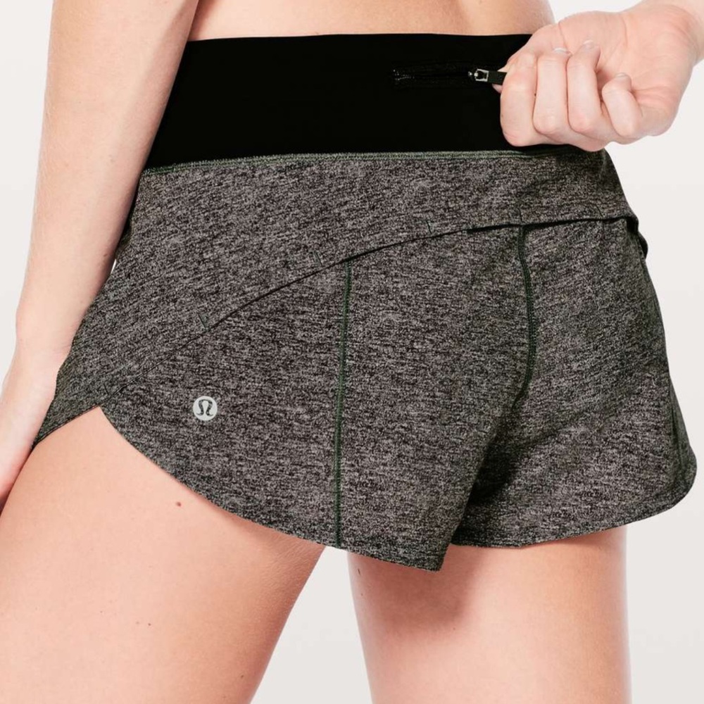 SOLD!!! Lululemon heathered grey speed ups with black rim